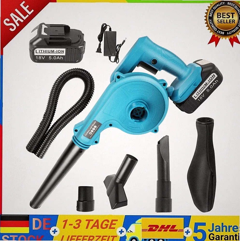 Für Makita 18V 2in1 Elektrische Laubbläser Mit 2 Akku Gebläse Bläser