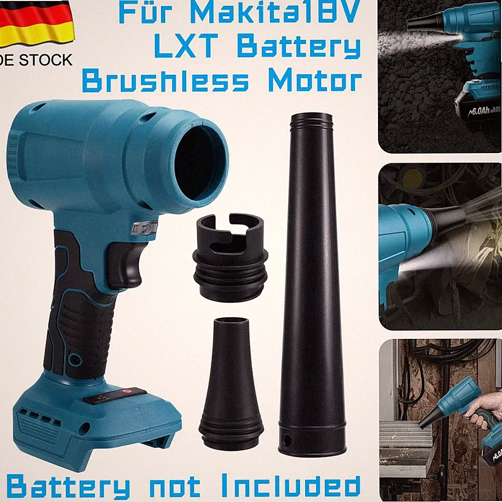 Für Makita 18V LXT Akku Gebläse Staubgebläse Laubbläser Wiederaufladbar 85000RPM