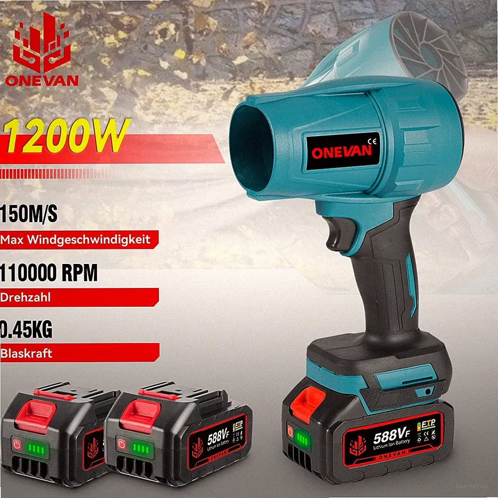 Für Makita 18V Turbogebläse Akku Laubbläser 110000RPM Mini Turbo Luftgebläse