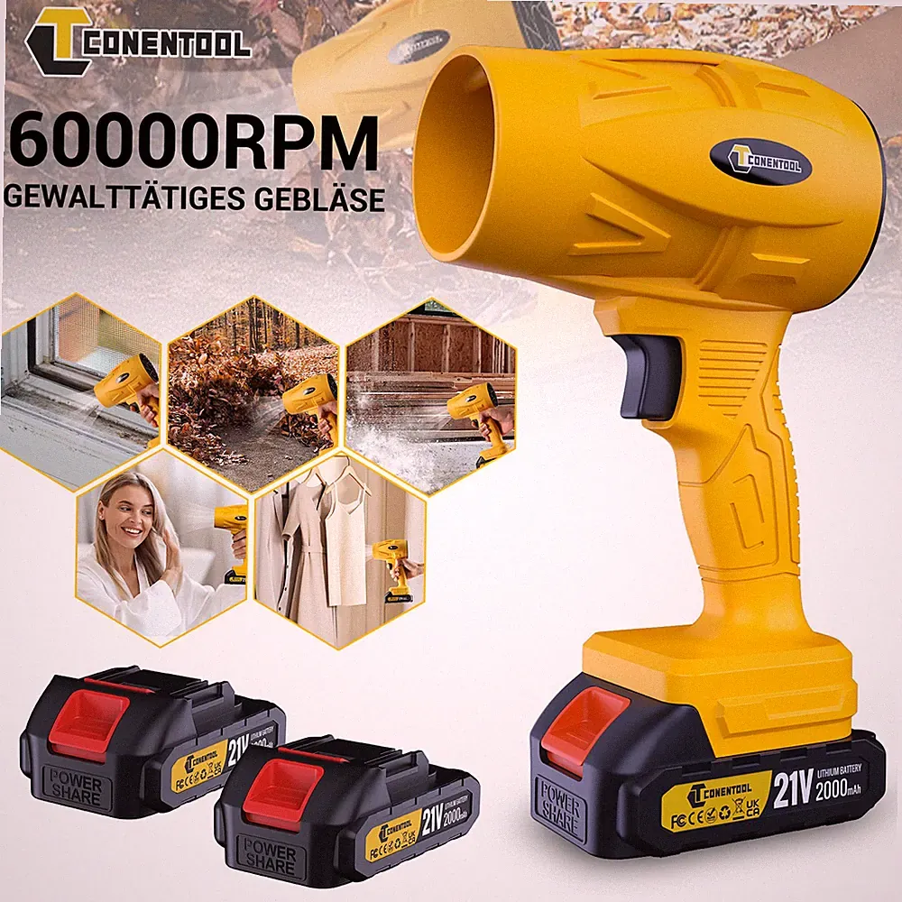 Für Makita 21V Akku Laubbläser Turbo Gebläse Mini Laubbläser 1500W Mit 2xAkku DE