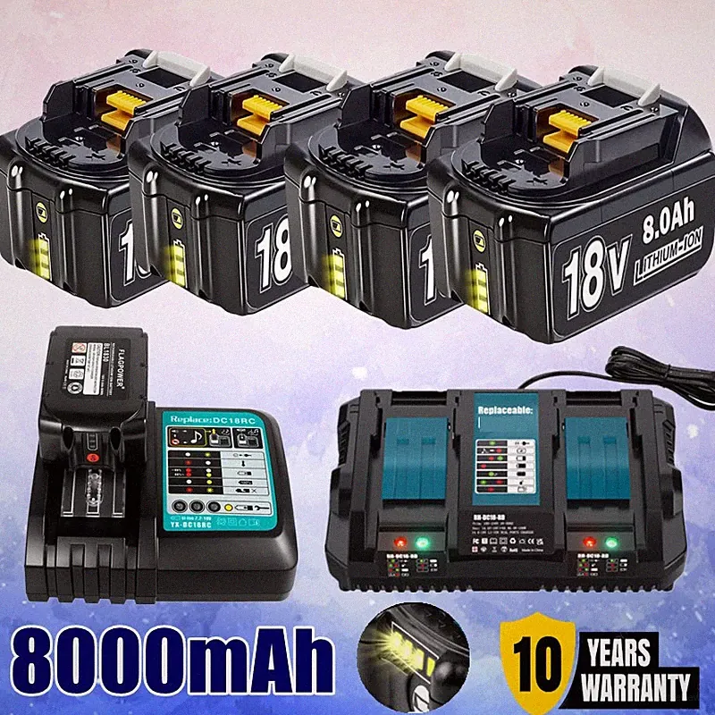 Für Makita Akku 18V 8,0Ah 6,0Ah für BL1860B BL1850B BL1830B BL1860 & Ladegerät