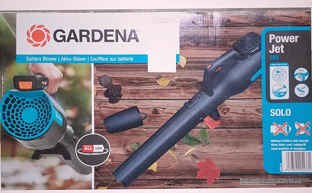 Gardena Akku-Bläser PowerJet 18V P4A solo Laubgebläse Laubbläser Li-Ion Akku