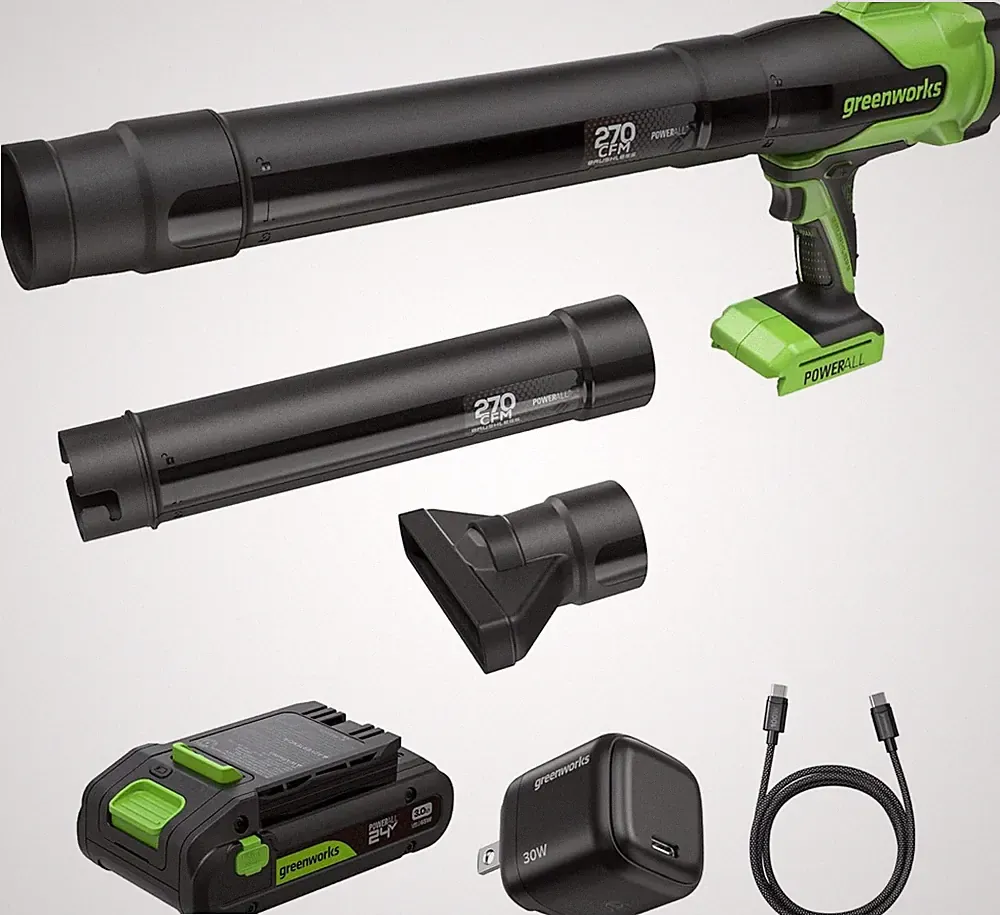 Greenworks 24V Akku Laubbläser Mit 4Ah Akku & 65W PD Ladegerät, 209Km/H 7,65M³/M