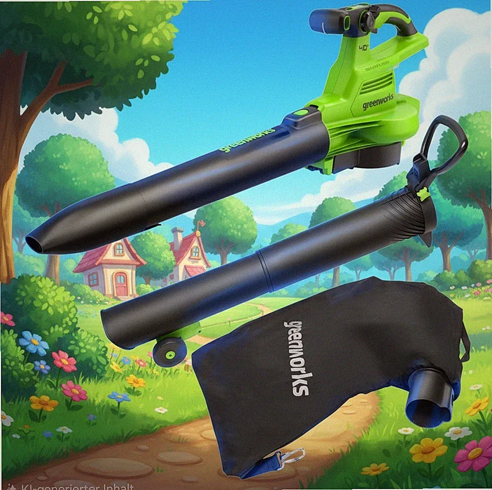 Greenworks 40V Akku-Laubbläser/-sauger Mulch Turbo variabel inkl. Sammeltasche