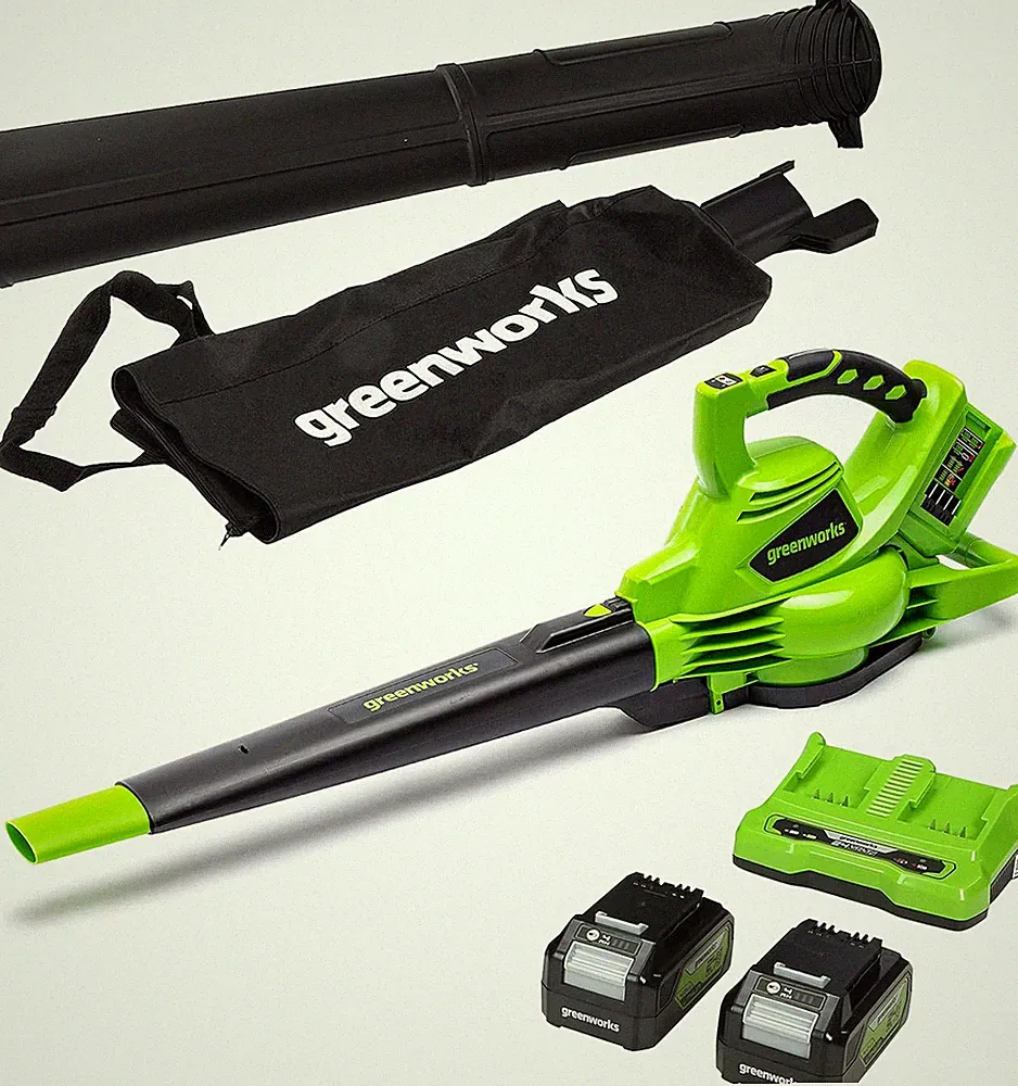Greenworks 48V(24V X 2) Akku Laubsauger / Laubbläser Mit Schultergurt, Bürstenlo