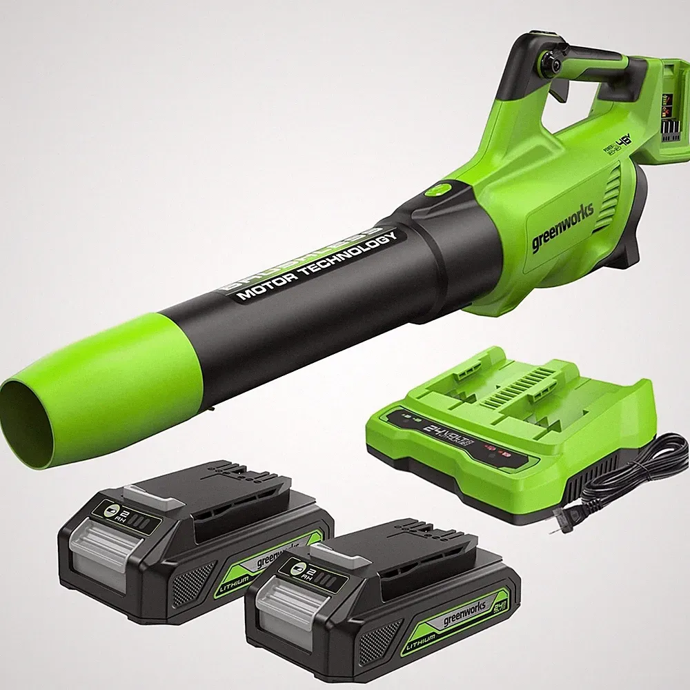 Greenworks 48V Akku Laubbläser mit Turbofunktion und 2 Akkus