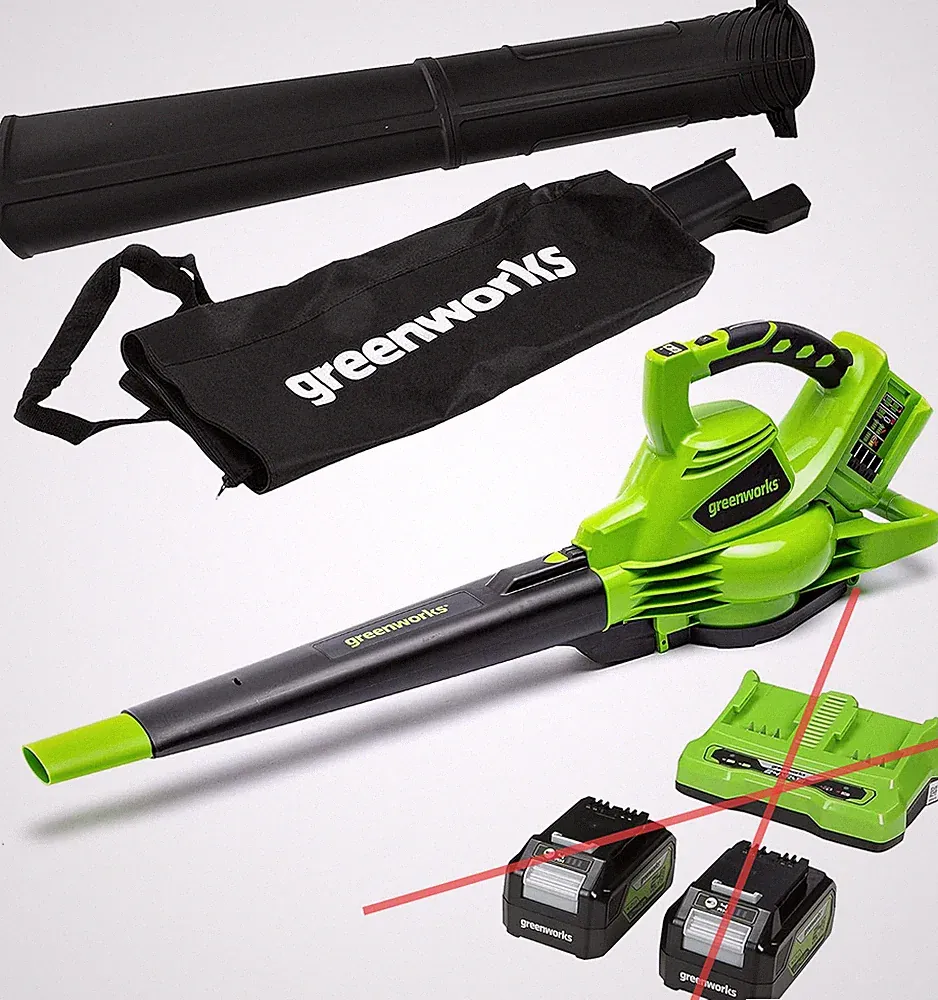 Greenworks GD24X2BVK4X Akku Laubbläser 322 km/h, 45L, gebraucht