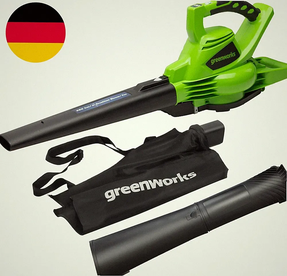 Greenworks GD40BV Akku Laubsauger / Laubbläser Mit Bürstenlosem Motor, 280 Km/H