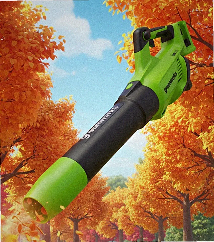 Greenworks Tools Axial Akku Laubbläser 48V(2 x 24V) Laubgebläse mit Turbo Buton