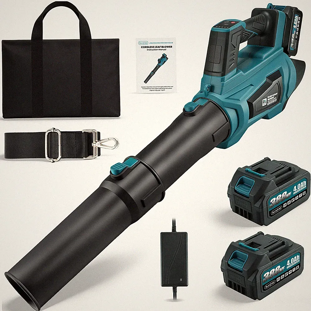 Groß Gebläse Bläser Laubbläser Laubgebläse Mit 2xAkkus Für 21V Makita Akku