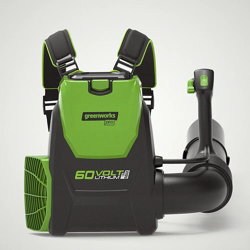 Laubbläser 60V + Rucksack 15.60 m³/min Luftvolumen Greenworks GD60BPB 3,75 kg