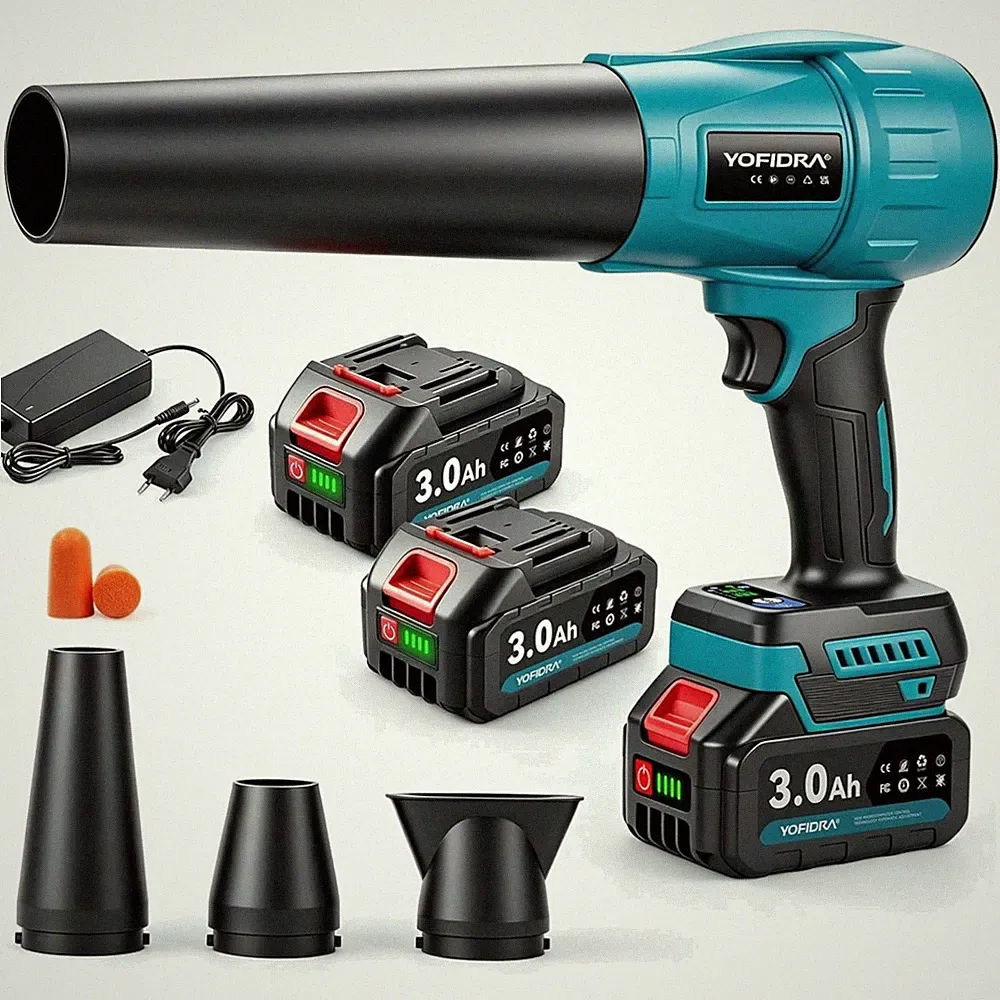 Laubbläser Akku 3-Gang Turbo Gebläse 300m/s 33.000RPM Garten Bläser