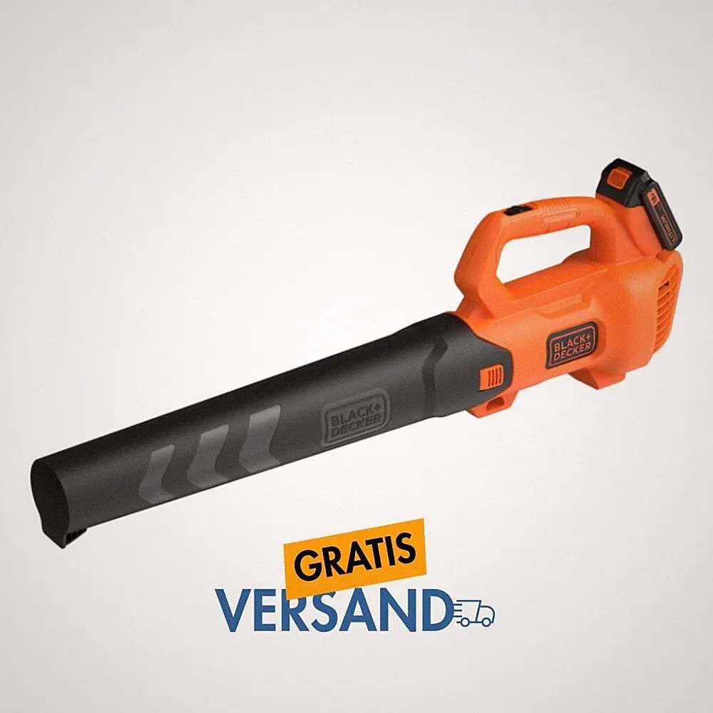 Leistungsstarkes Black und Decker Akku Laubgebläse 18V 2,0 Ah Gartenreinigung