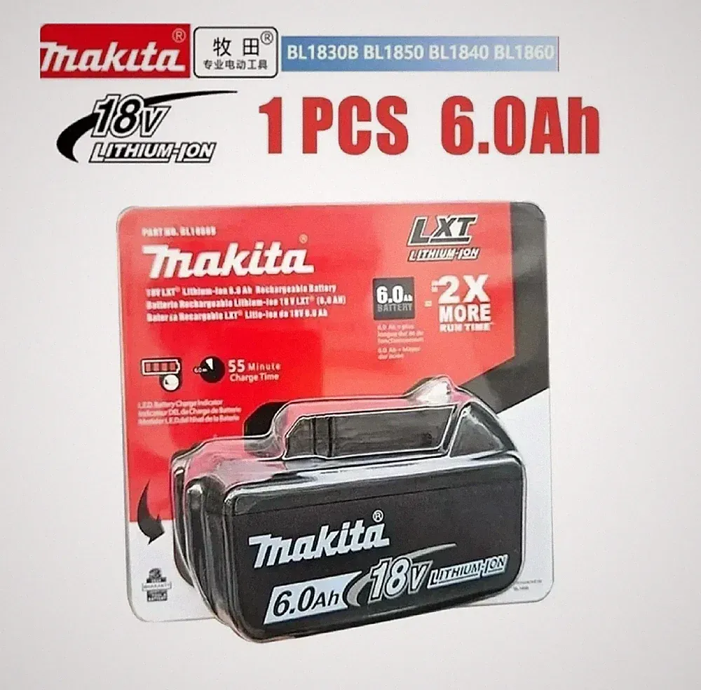 Makita 18V Original Akku 6,0Ah Akku für BL1860B BL1850B BL1840 BL1830 LXT