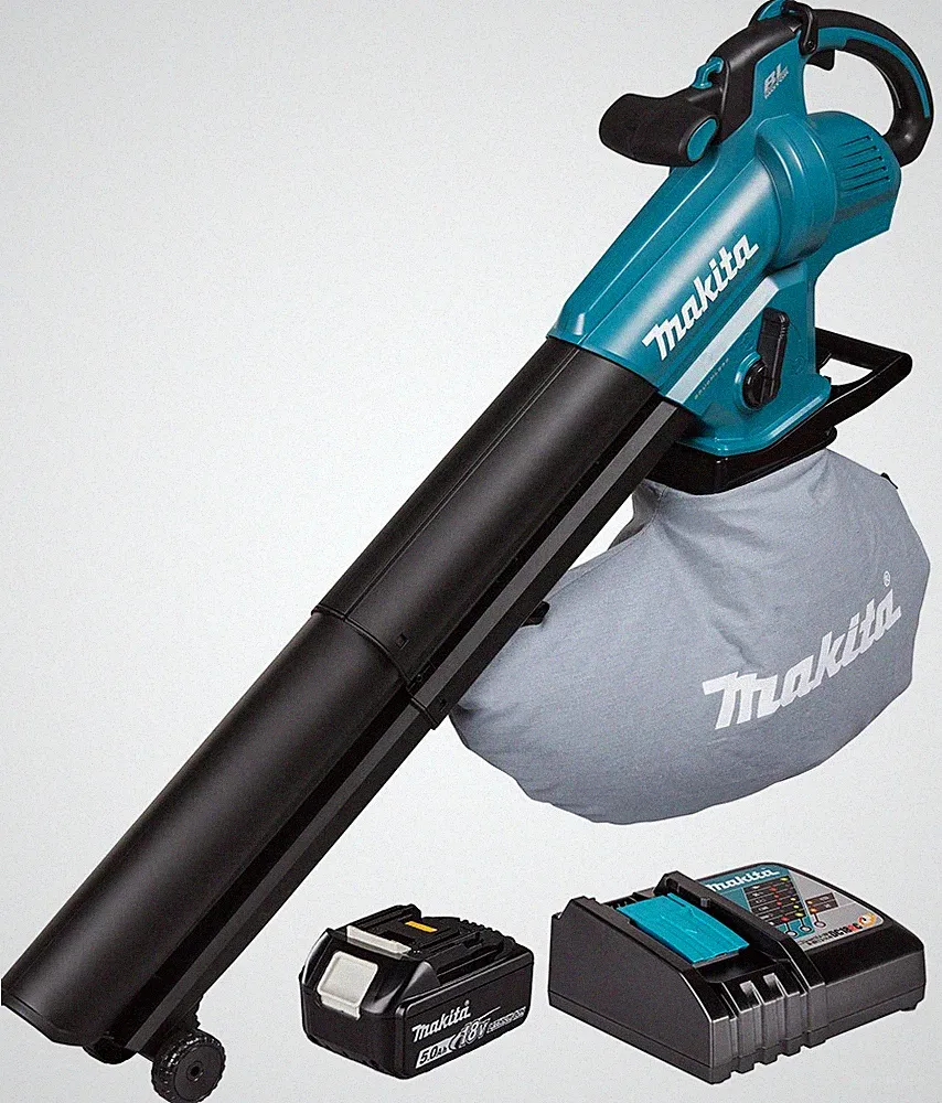 Makita DUB 187 Akku-Laubbläser & Laubsauger mit Akku 5 Ah und Ladegerät DC18RC