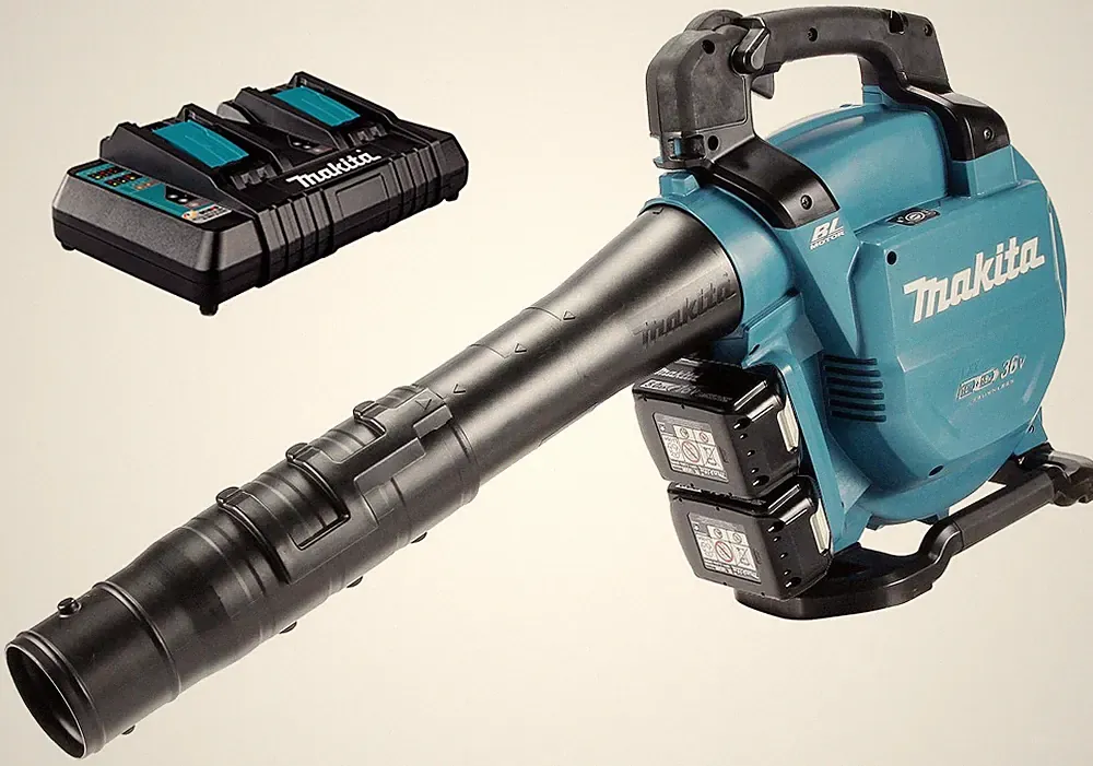 Makita DUB 363 V Akku-Laubbläser und -sauger mit 2x Akku 6 Ah & Doppel-Ladegerät