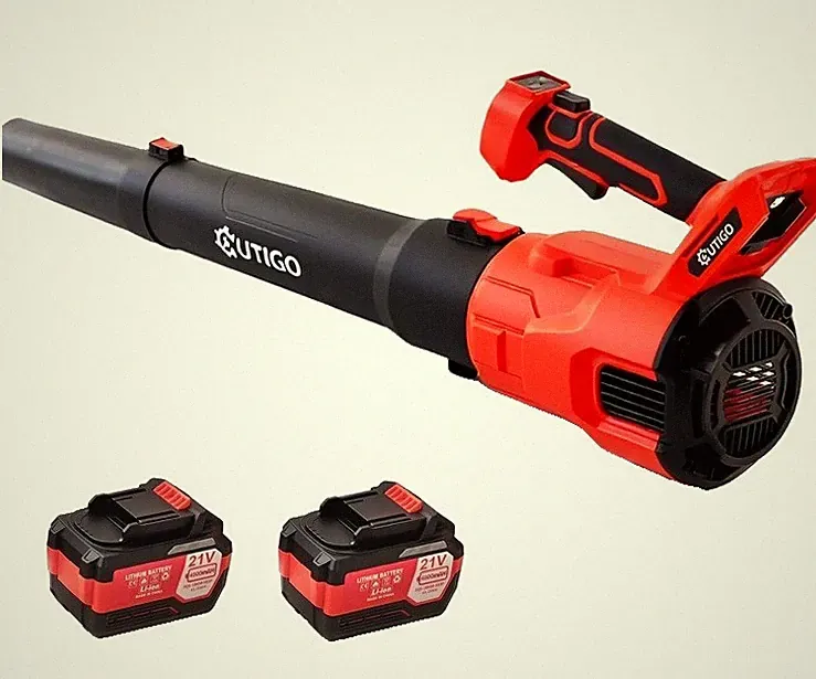 OUTIGO Akku Laubbläser 21V mit 2 x 4.5Ah Akku und Ladegerät 21600RPM