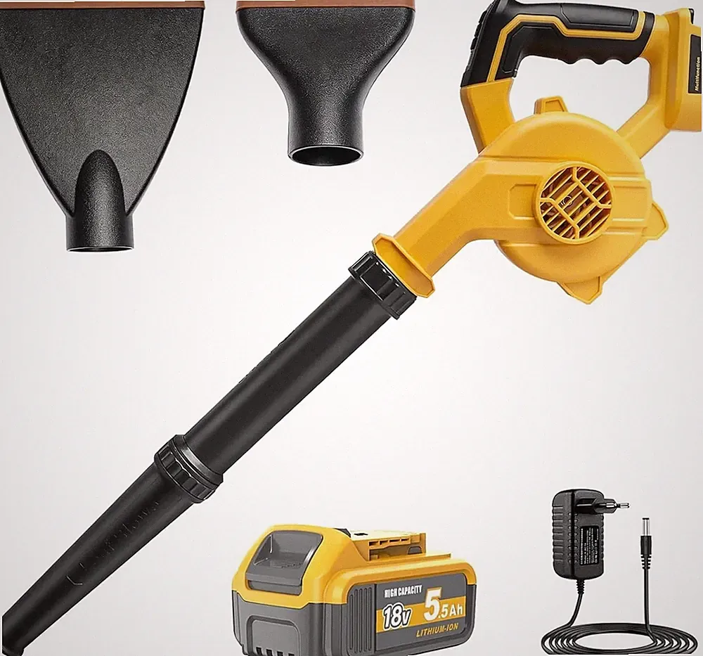 Powarobor Akku Laubbläser für DeWalt 18V 5,5Ah Akku Ladegerät 2in1 Gebläse
