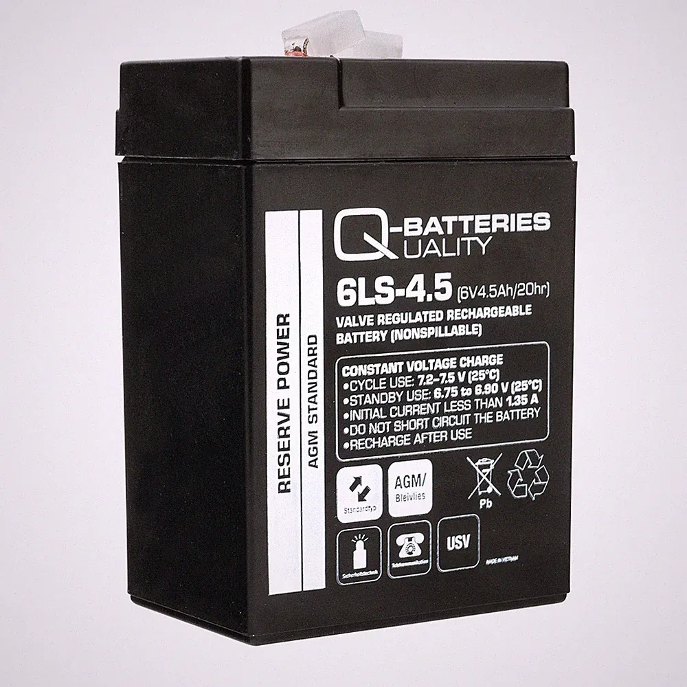 Q-Batteries 6LS-4.5 6V 4,5Ah Blei-Vlies Akku / AGM VRLA