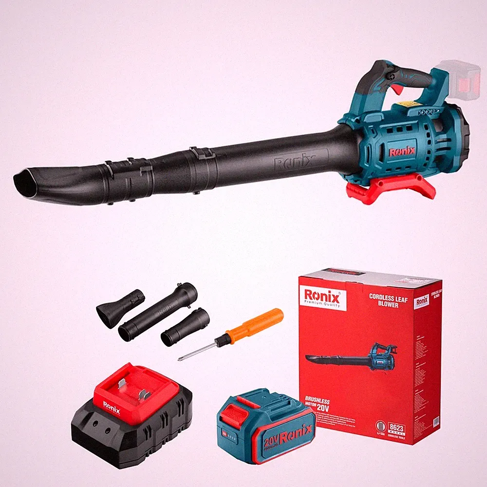 Ronix Akku Laubbläser 20 V 18500 U/min 4 Ah kompatibel mit 18 V Makita Akku 8623