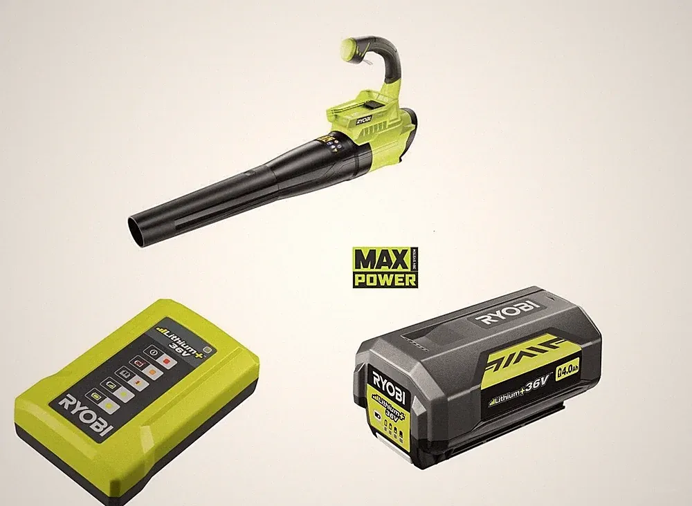 Ryobi Akku Laubbläser 36 V RBL36JB mit 4,0 Ah Akku + ladegerät 5133002342/4