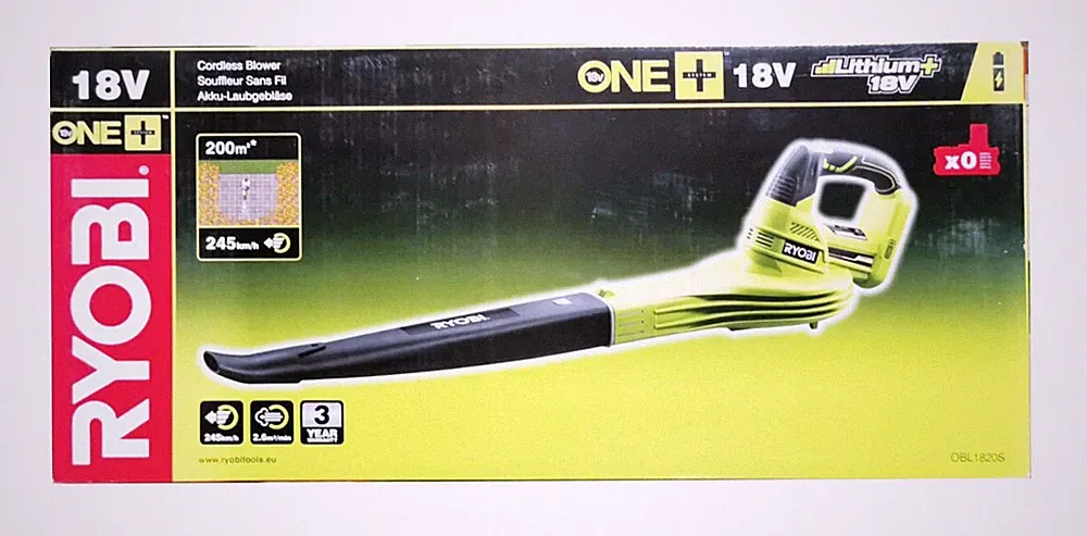 Ryobi Akku Laubbläser OBL1820S Laubgebläse 245KmH Ohne Akku und Ladegerät