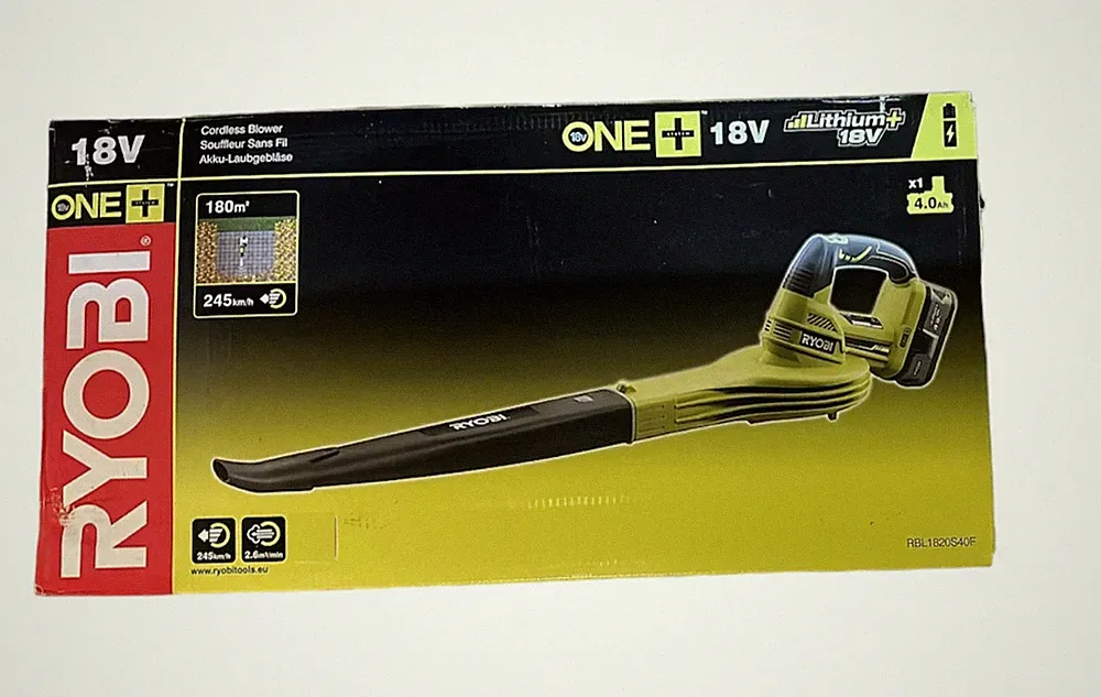 Ryobi OBL1820F Akku-Laubgebläse 18 V ONE+, 245 km|h, mit 4,0 Ah Akku & Ladegerät