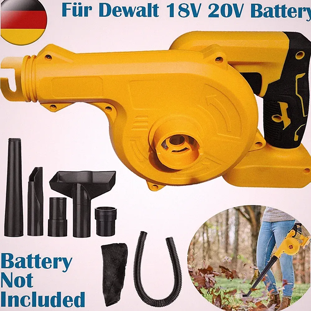 Schnurloses elektrisches Laubbläser und Staubsauger Set für Dewalt 18V 20V Akku