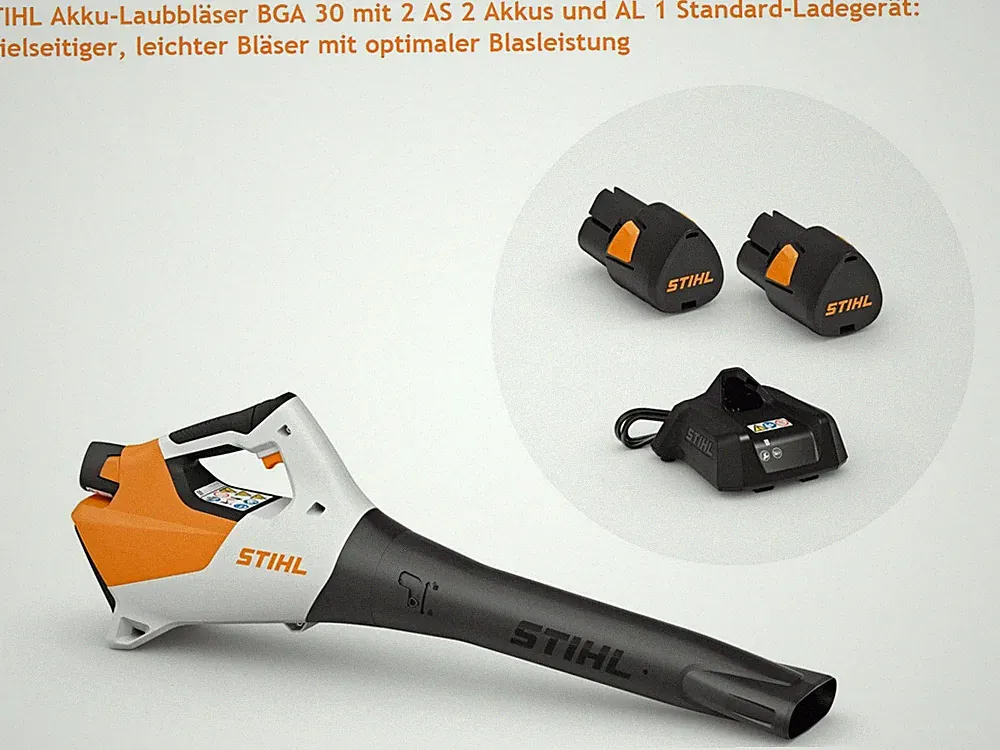 STIHL Akku-Laubbläser BGA 30 im Set mit 2 x Akku AS 2 + ladegerät AL 1