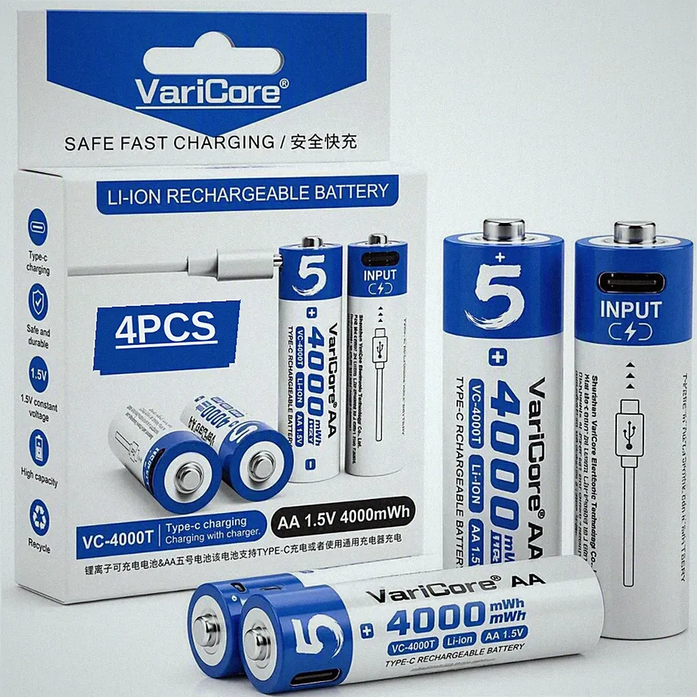 VariCore AA Akku 1,5V 4000mWh Lithium USB Typ C Schnellladung