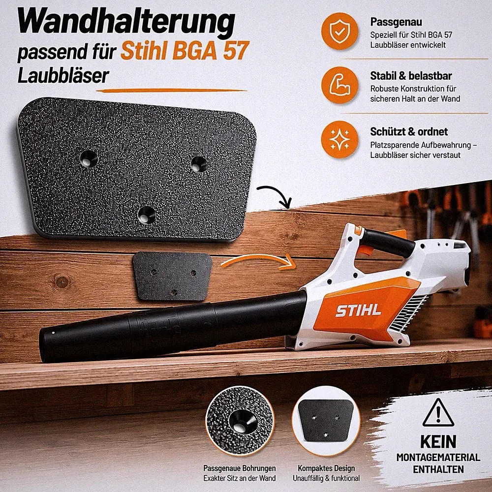 Wandhalterung Laubbläser Halter passend für Stihl BGA 57 Akku Blasgerät Garage