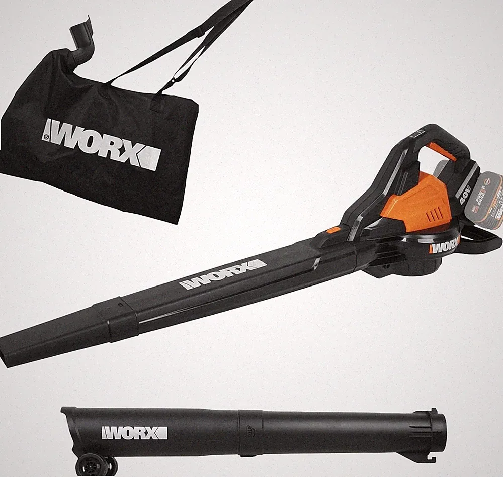 WORX WG583E.9 Akku-Laubbläser/Laubsauger 40V(2X20V), 2 in 1 Zum Laub Zusammenkeh