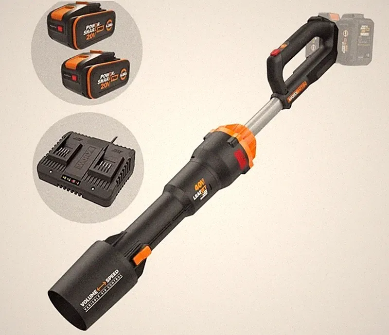 WORX WG585E Leafjet Akku Laubbläser Laubsauger Mit 2 Akkus + Ladegerät