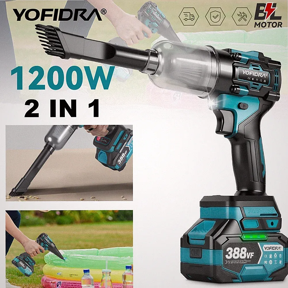 YOFIDRA® Akku Laubbläser 2 in 1 Luftgebläse & Staubbläser 2 Akkus und Ladegerät