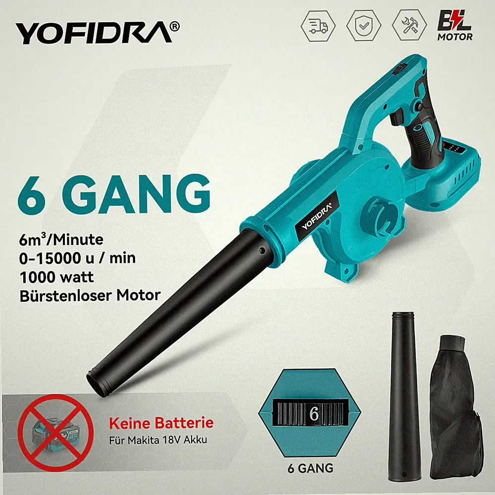 yofidra akku-laubbläser blau