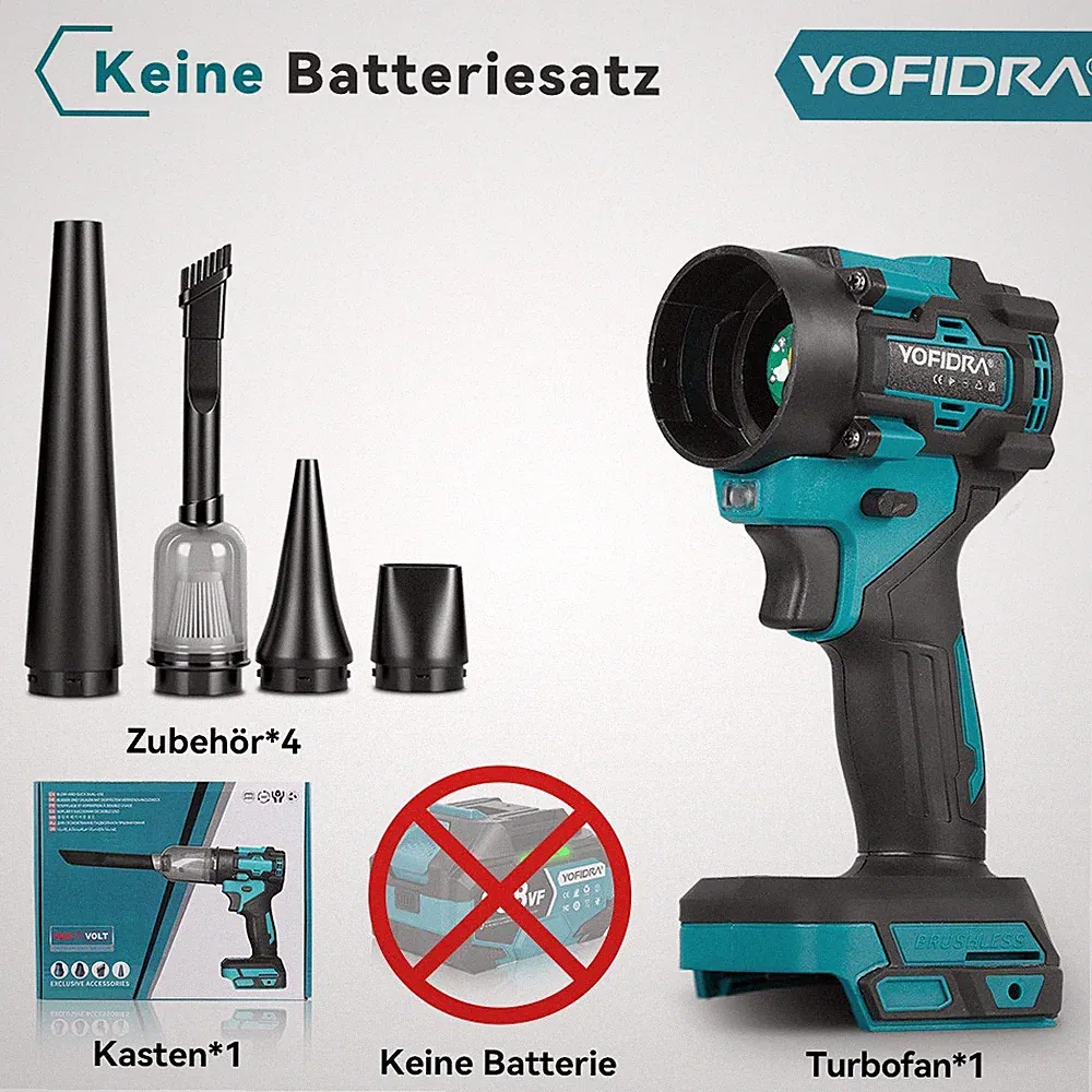 YOFIDRA® Akku Luftpumpe Staubgebläse Staubbläser Air Duster Bläser Für Makita18V