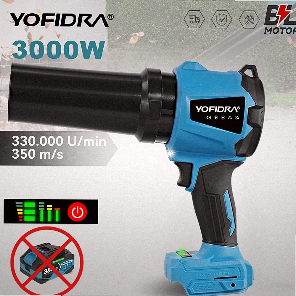 YOFIDRA® Für Makita 18V Akku Laubbläser Gebläse Laubgebläse Bläser Turbogebläse