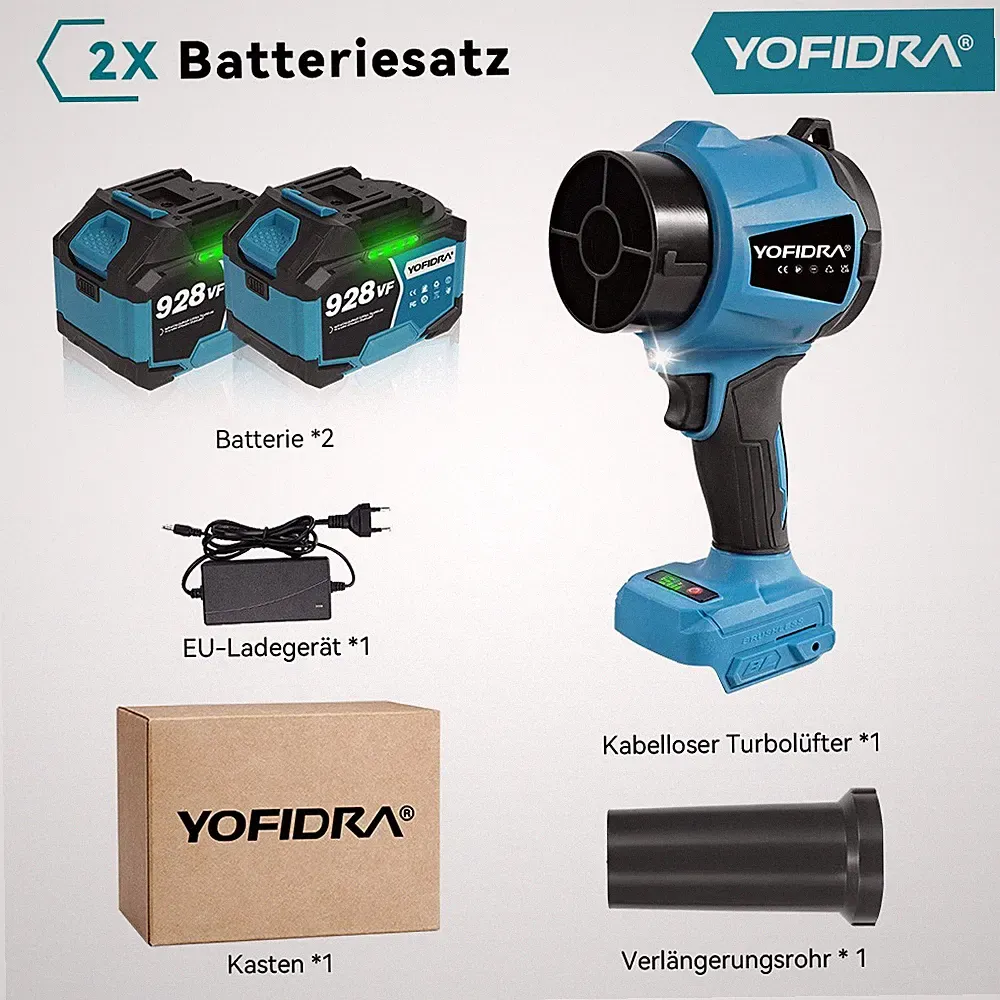 YOFIDRA® Für Makita 18V Akku Laubbläser Laubgebläse Turbo Gebläse Fan Bläser