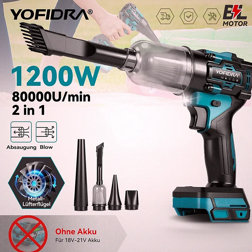 YOFIDRA® Für Makita Akku Laubbläser Staubbläser Staubsauger Turbo Gebläse Fan